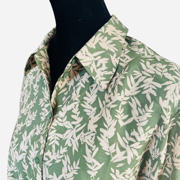 Ba&sh Lady Shirt in Tarmac Size 6 Lightweight Colored Tropical Front Tie - Picture 5 of 10